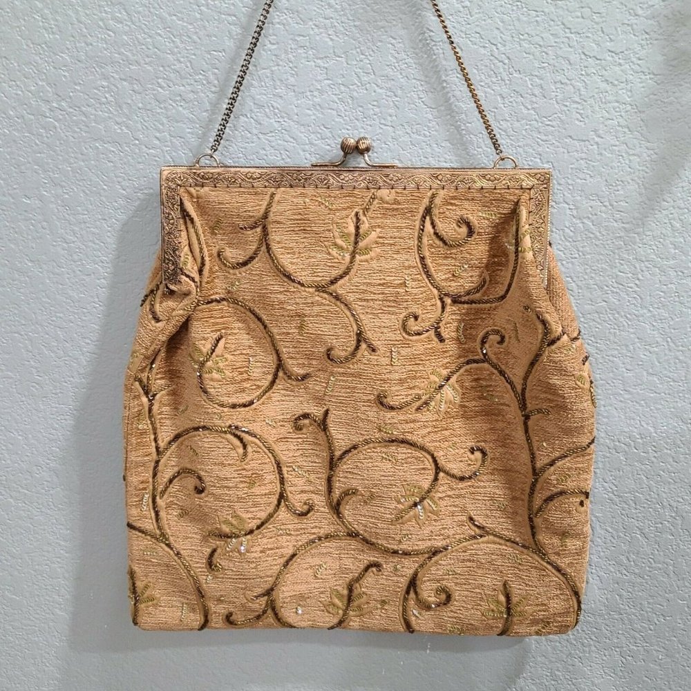 Christiana Beaded Purse Handbag Satchel Large VTG - Picture 3 of 12